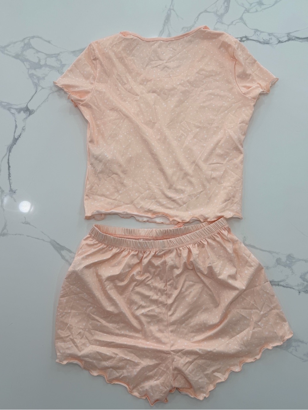 SHEIN Pale Peach Short Pajama Set